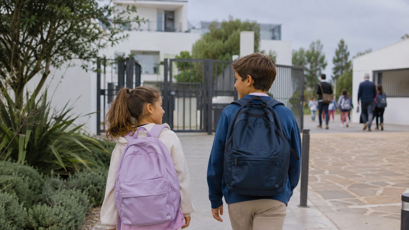 Children arriving at an international school for family living in Estepona